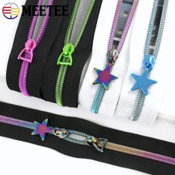 Meetee 2/5M 5 #   Fitas de zíperes de náilon com zíper slider puxar saco decoração bobina fechamentos kit de reparo de zíper diy acessórios de costura de vestuário - Image 5