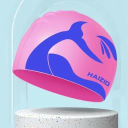 Silicone Homens Mulheres Cabelo Longo Swim Pool Hat Esportes Adultos Proteger Orelhas Natação Hat Cover Para Crianças Crianças - Image 4