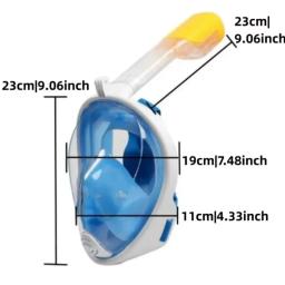 Conjunto de máscara de natação facial para adultos e crianças, respirador, anti-nevoeiro, respiração segura, subaquática, mergulho, mergulho - Image 5