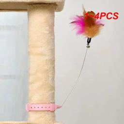 Provocando vara colarinho brinquedos para animais de estimação, gato interativo suprimentos, brinquedos Teaser, 1 a 4pcs - Image 1