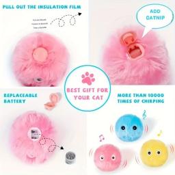 Bolas de pelúcia interativas para jogar tempo e treinamento, brinquedo sonoro para gatos, bolas de chilrear, brinquedos divertidos para animais de estimação, EVA, 3 peças - Image 6