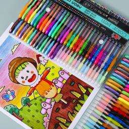12/24/36/48/60 peças caneta gel de cor fluorescente com glitter metálico para estudantes escolares escritório livro para colorir diários desenho marcador de arte - Image 4