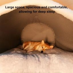 Canil para cães lavável destacável, tapete quente, ninho de sono profundo, tenda para cães médios e grandes, suprimentos para cães, inverno - Image 4