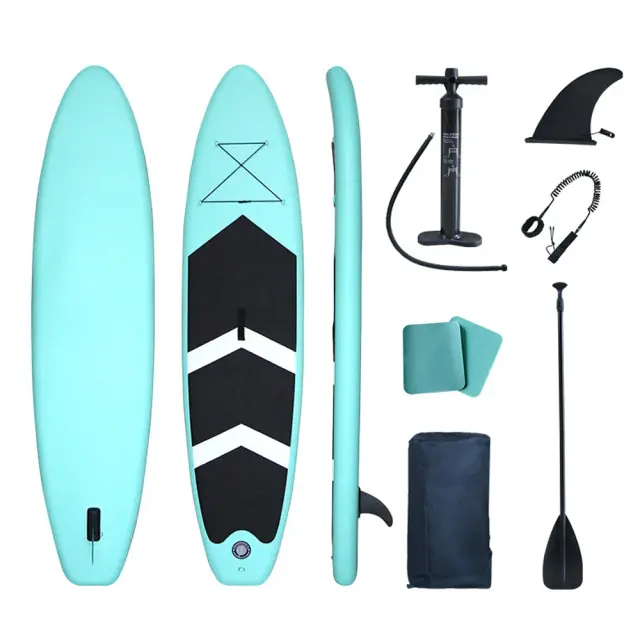 Prancha Inflável Stand Up Paddle Antiderrapante com Bomba, Bolsa de Transporte e Acessórios para Surf e Wakeboard