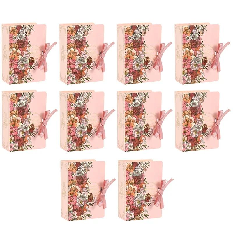 10 pçs criativo livro forma caixa de presente de casamento para convidados papel doces chocolate sobremesa caixas de embalagem chá de bebê presente de aniversário - Image 1