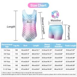 Crianças meninas ginástica esporte dança collant conjunto macacão fantasia impressão topos shorts dancewear bodysuit fitness roupas esportivas - Image 6