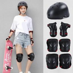 Equipamento de proteção para crianças e adultos, Cotovelo e joelheiras para patinação, Equipamento de proteção para patinação, Capacete de ciclismo e equitação - Image 1