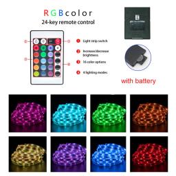 Luzes LED Strip para quarto, RGB 5050, controle remoto, mudança de cor, luzes de fita RGB, decoração Home Party, TV Backlight - Image 2