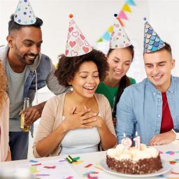 Chapéu de papel para adultos e crianças, decoração de festa para casamento, Baby Shower, feliz aniversário, Home Supplies, 8pcs - Image 3