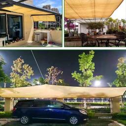 Alta Densidade Polietileno Sombra Pano, Toldo Sunshade Net, Jardim, Camping, Caminhadas, Barraca Do Carro, Jardinagem, Protetor Solar, Bege - Image 3