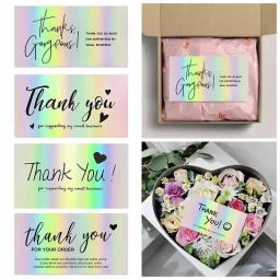 50 peças cartão de agradecimento para apoiar pacote de negócios decoração "espreguiçoso obrigado" cartão de visita cartão laser feito à mão - Image 1