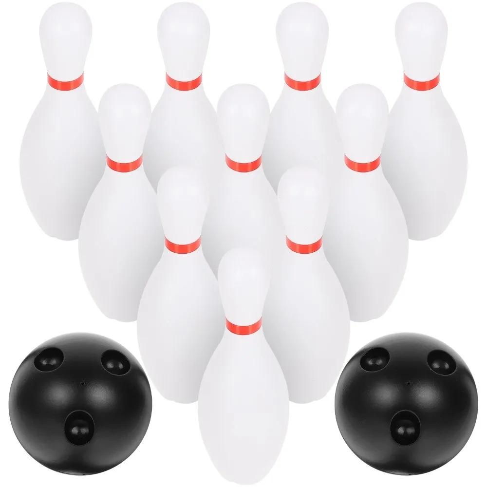 Novo divertido conjunto de jogo de boliche plástico cor branca conjunto de boliche esportes jogos de boliche bola interior - Image 1