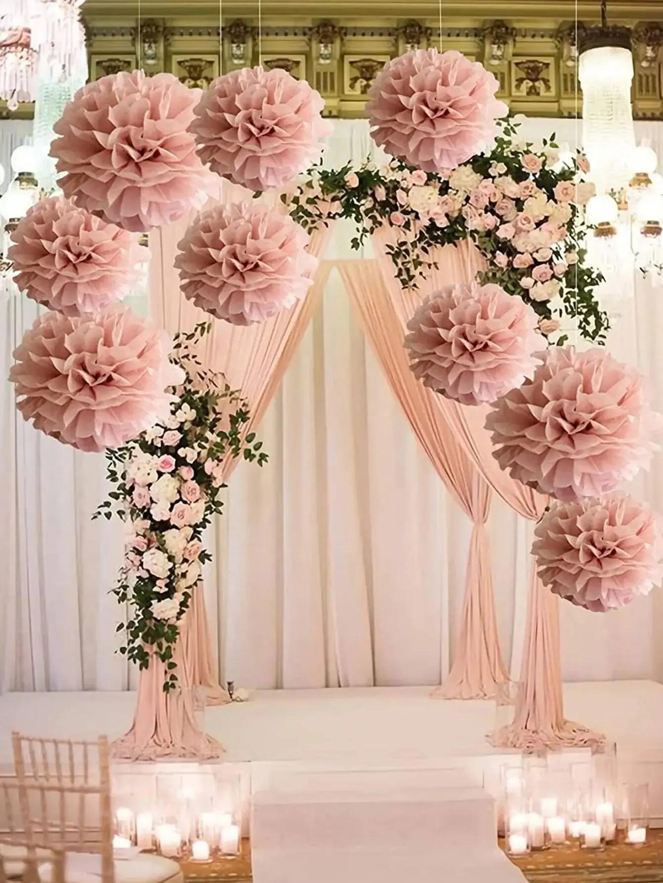 Elegante Paper Flower Ball para casamento e decoração de festa, perfeita para arranjo de cenas e decoração suspensa, 9pcs - Image 1