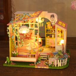 Kit De Casa De Boneca Em Miniatura De Madeira, Montagem De Casa Pequena, Modelo De Construção, 3D Puzzle Brinquedos, Decoração De Quarto De Casa - Image 5