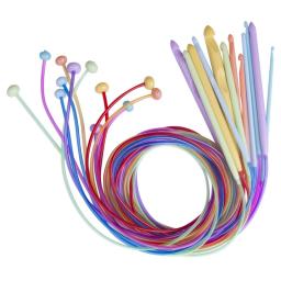 Agulhas de tricô plásticas coloridas, Tubo elástico, Tapete tunisiano Crochet Ganchos, Agulhas de tecelagem, Sweater Tool, 120cm, 12Pcs, Conjunto - Image 4