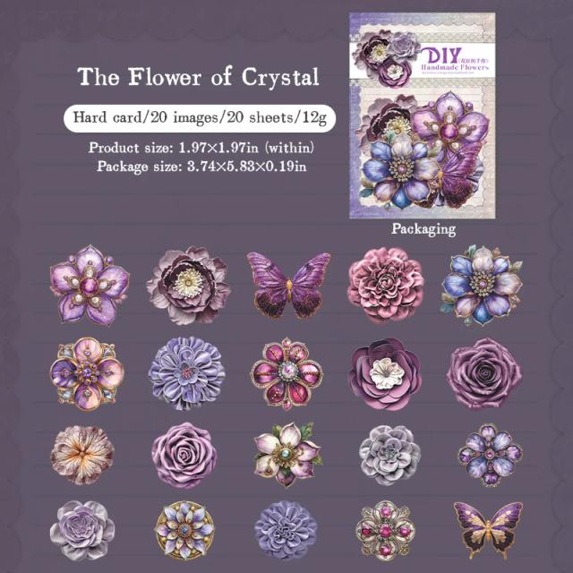 Adesivos Vintage de Plantas e Flores para Scrapbooking e Decoração - 20 Unidades por Pacote