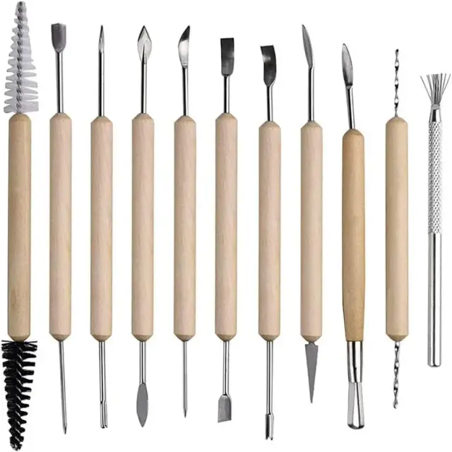 Kit Completo de 42 Ferramentas para Escultura em Argila e Cerâmica - Conjunto Profissional de Modelagem para Artesanato e Arte