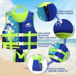 Neoprene Safety Life Jacket para crianças, Colete flutuante, Esporte aquático, Natação, Passeios de barco, Esqui, Dirigir, À deriva - Image 5