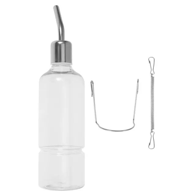 Alimentador Automático e Distribuidor de Água para Animais Pequenos com Chaleira Pendurada e Garrafa de Vidro para Ração de Gato