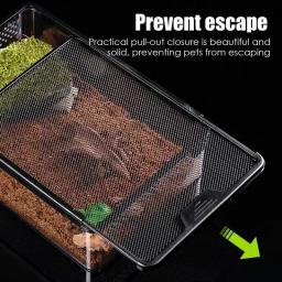 Caixas de alimentação transparentes para répteis, caixa de reprodução de répteis anfíbios, recipiente ventilado para incubação, tanques de terrário para répteis - Image 2