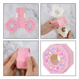 10 peças caixa de presente em formato de rosquinha para doces chocolate caixa em tema doce festa de casamento aniversário chá de bebê presente produtos de decoração para casa - Image 6