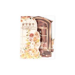 Journamm-Ins Flores Oco Janela Material De Papel, DIY Diário, Colagem Álbum de Fotos, Scrapbooking Decoração, Papelaria, 10pcs por pacote - Image 6