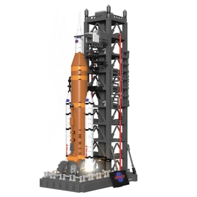 Novo mini sistema de lançamento espacial foguete blocos de construção compatível 10341 modelo aeroespacial tijolos brinquedos para crianças adultos presente natal - Image 1