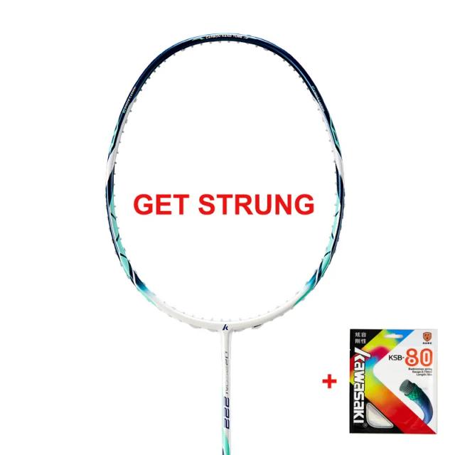 Kawasaki Raquete de Badminton Dragon 222 Fibra de Carbono Profissional 78g