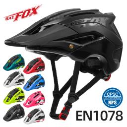 BAT FOX-Capacete De Bicicleta De Montanha Para Homens, Capacete De Bicicleta, Capacetes De Ciclismo Preto Fosco, Capacete MTB - Image 1