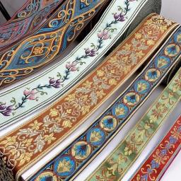 1m Vintage étnico bordado laço fita Boho guarnição DIY vestuário saco cortina artesanato acessórios bordados tecido - Image 1