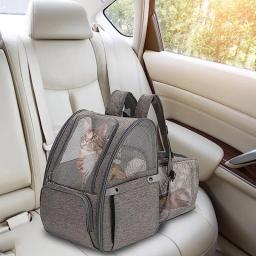 Suprimentos para animais de estimação gato transparente saco de viagem caminhadas ao ar livre portátil mochila pode expandir grande capacidade saco de lona para animais de estimação - Image 2