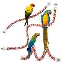 Colorido Parrot Rope Hanging, Trançado Budgie Bird Cage, Cockatiel Toy, Pet Stand Acessórios, Escada Swing Suprimentos, 40 cm, 60 cm, 80 cm, 105cm - Image 2