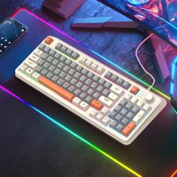 K82 Teclado mecânico para jogos com retroiluminação RGB, 94 teclas, portátil, com fio, computador, laptop, tablet - Image 2
