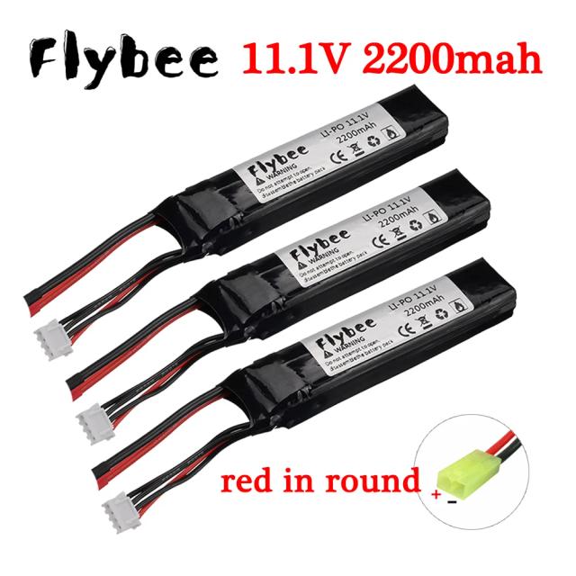 Bateria LiPo 11.1V 2200mAh para Airsoft e Splatter Ball Toys com Conector Tamiya