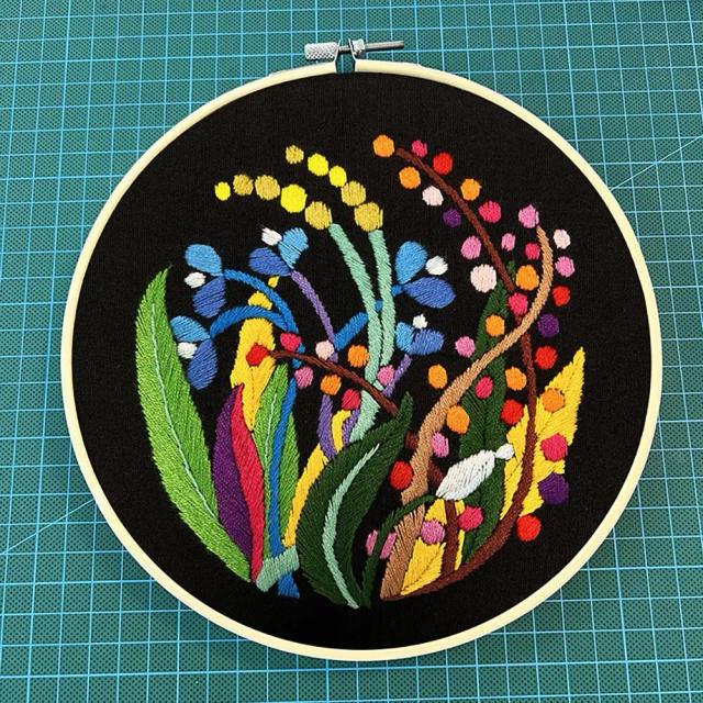 Conjunto de Kits de Bordado DIY com Padrões Florais para Iniciantes e Amantes de Artesanato