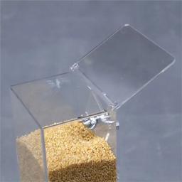 Prova automática da umidade da janela do alimentador do pássaro Anti-derramando acessórios transparentes da gaiola da caixa do alimento do copo para o animal pequeno do papagaio - Image 4