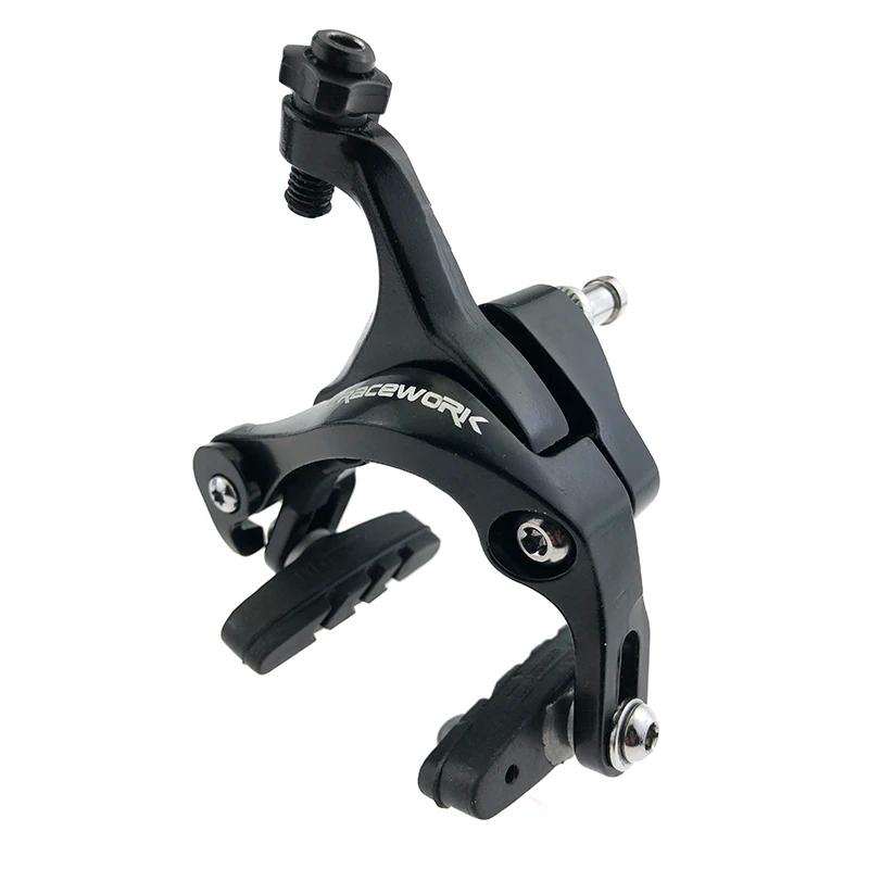 Racework pinça de pivô duplo para bicicleta de estrada, pinça de freio lateral de alumínio para corrida, dianteira e traseira com pastilhas de freio - Image 1