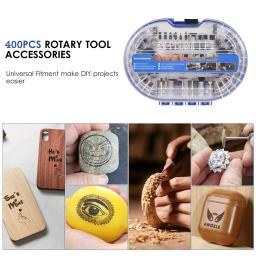 400 pçs acessórios moedor elétrico kit lixadeira esmerilhadeira conjunto de ferramentas rotativas moagem polimento kits ferramentas para trabalhar madeira e acessórios para dremel ferramentas manuais - Image 5
