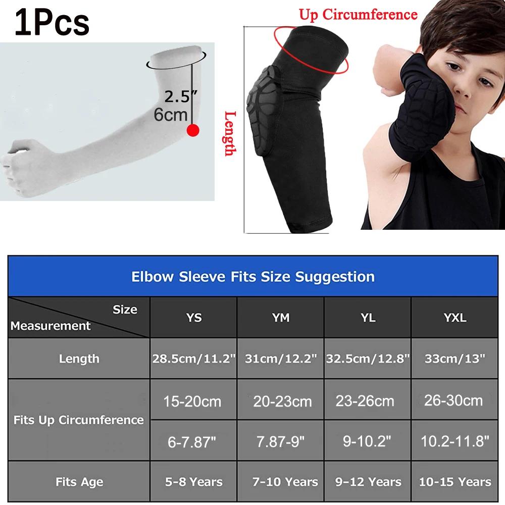 Joelheira de Compressão Favo de Mel para Crianças, Cotoveleiras, Equipamento de Proteção para Basquete, Beisebol, Futebol, Esportes 5-15 Anos, 1Pc - Image 1