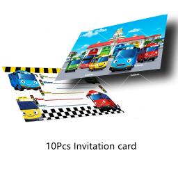 Tayo o pequeno ônibus festa de aniversário tema crianças guardanapos descartáveis placas toppers utensílios de mesa decorações de festa de chuveiro de bebê balões - Image 4