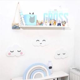 Adesivos decorativos para decoração de casa, Adesivos de parede de madeira, Nuvens Nuvens para crianças, Quarto do bebê - Image 5
