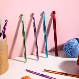 Conjunto De Agulhas De Malha De Alumínio, Cores Sortidas, Ganchos Tunisinos e Afegãos, Kit De Ferramentas De Costura, DIY, 11 PCs - Image 3