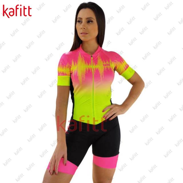 Fato de Ciclismo Feminino de Verão Manga Curta Little Monkey - Conjunto de Uma Peça em Silicone para Triatlo e Ciclismo Profissional