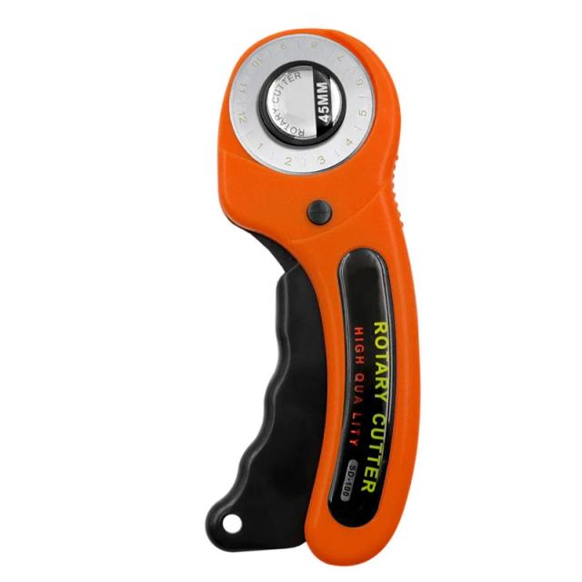 Cortador de Tecido Rotativo Ergonômico de 45mm: Ideal para Costura, Acolchoamento e Projetos DIY