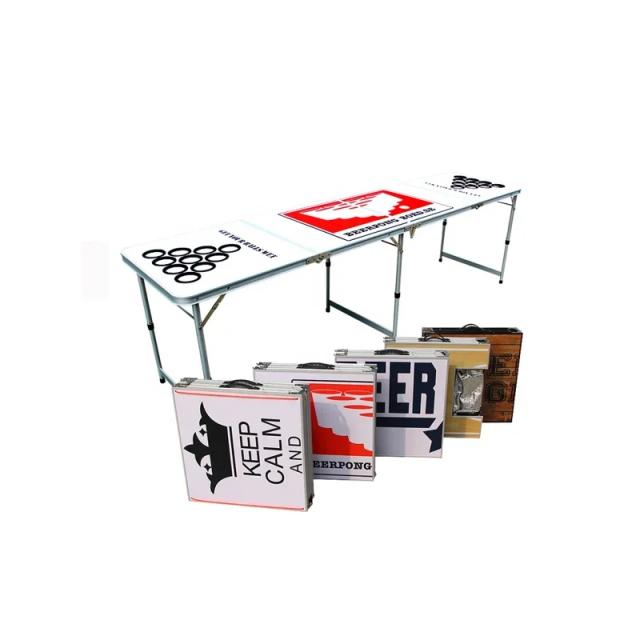 Mesa Dobrável Personalizada de Alumínio para Cerveja Pong - 8FT Ajustável para Piqueniques e Camping