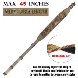 Tático 2 ponto arma estilingue caça alça de ombro com giros neoprene estilingue ajustável para espingarda rifle acessórios ao ar livre - Image 4