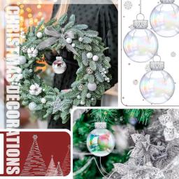 Bolas plásticas fillable transparentes do Natal, pendente pendurado, Shatterproof, DIY, Xmas - Image 6