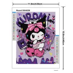Sanrio Handmade Diamante Pintura Kit, DIY, Água, Kuromi, Cruz Bordados, Mosaico, Decoração de Casa - Image 3