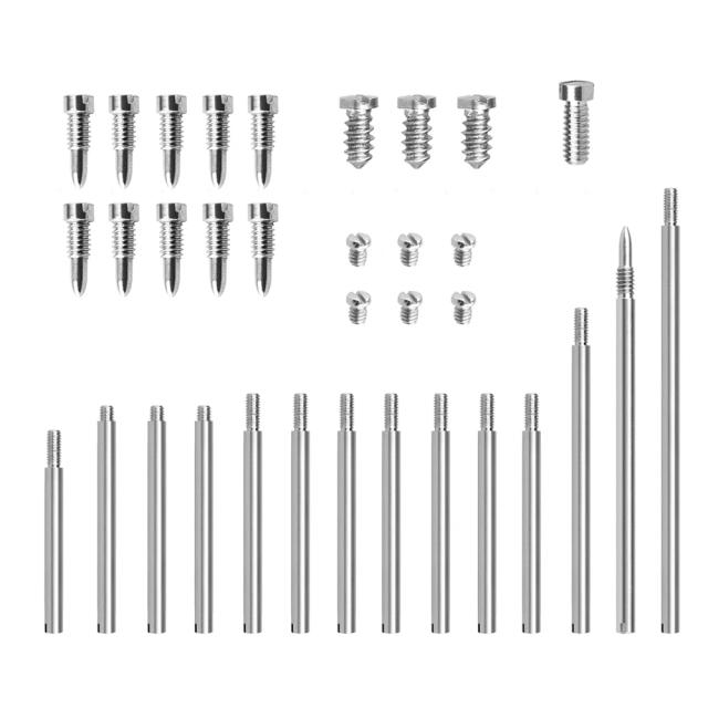 Kit Completo de Reparação para Clarinete com 34 Peças: Parafusos, Haste Roscada e Acessórios de Manutenção