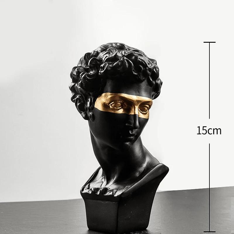 Estátuas decorativas para decoração, esculturas modernas, estatuetas de resinas, ornamento interior da sala, mesa de mesa, preto, 15cm - Image 1